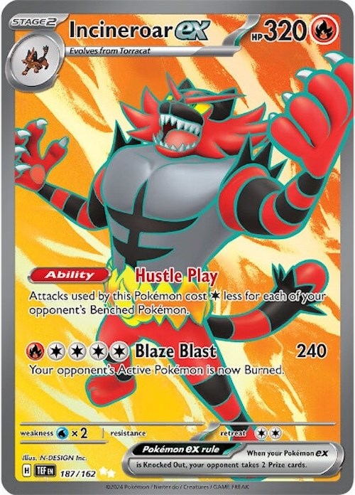 Incineroar ex (187/162) [Scarlet & Violet: Temporal Forces]