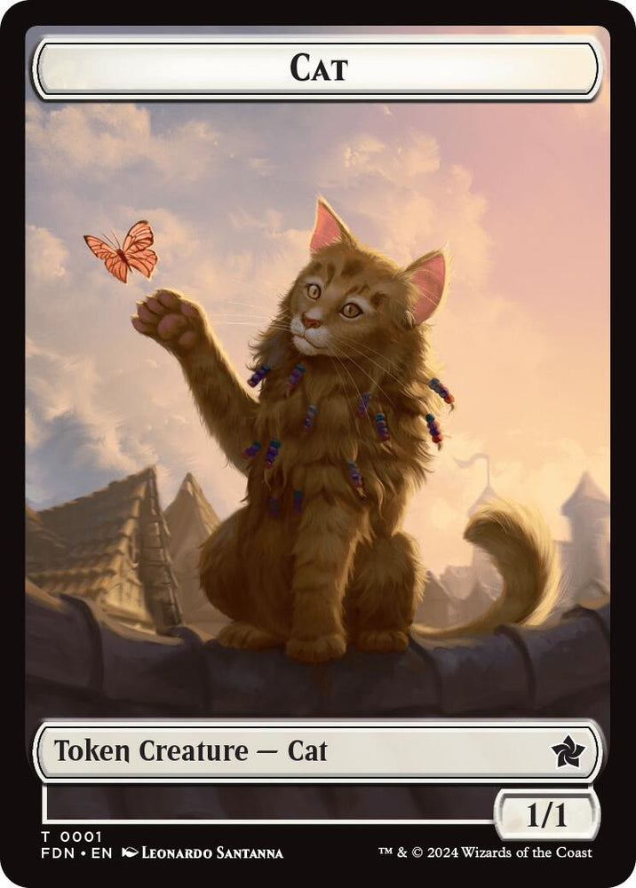 Spirit // Cat (0001) Doubled-Sided Token [Foundations Tokens]