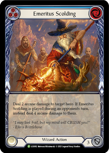 Emeritus Scolding (Blue Extended Art) [LGS092] (Promo)  Rainbow Foil