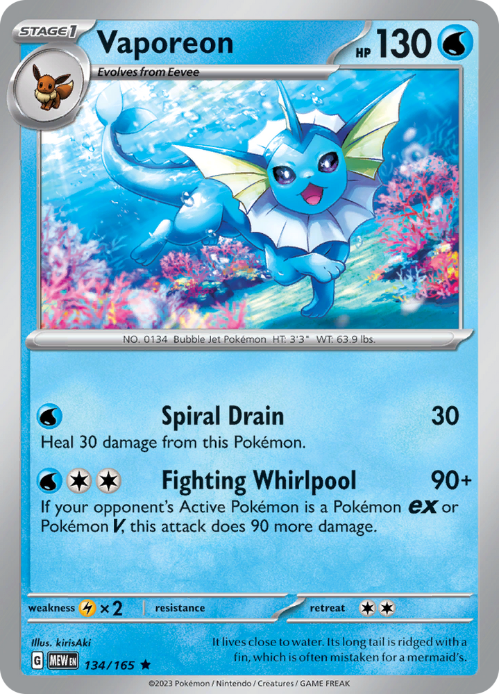 Vaporeon (134/165) [Scarlet & Violet 151]