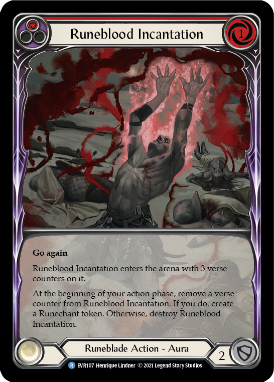 Runeblood Incantation (Red) [EVR107] (Everfest)  1st Edition Extended Art Rainbow Foil