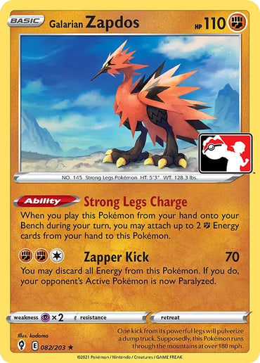 Galarian Zapdos (082/203) [Prize Pack Series One]