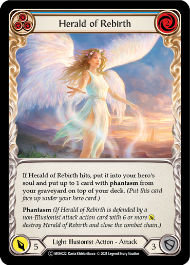 Herald of Rebirth (Blue) [U-MON022-RF] (Monarch Unlimited)  Unlimited Rainbow Foil