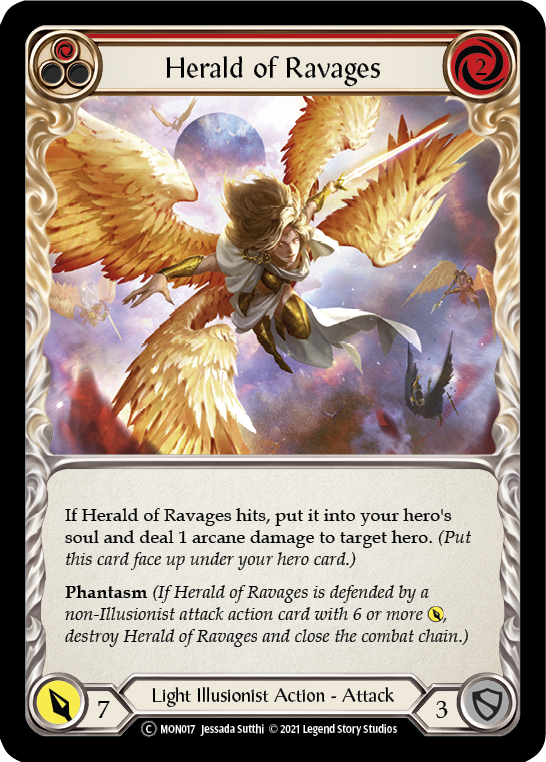 Herald of Ravages (Red) [U-MON017-RF] (Monarch Unlimited)  Unlimited Rainbow Foil