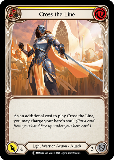 Cross the Line (Yellow) [U-MON046-RF] (Monarch Unlimited)  Unlimited Rainbow Foil