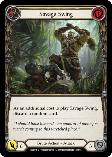 Savage Swing (Yellow) [RNR016-C] (Rhinar Hero Deck)  1st Edition Normal