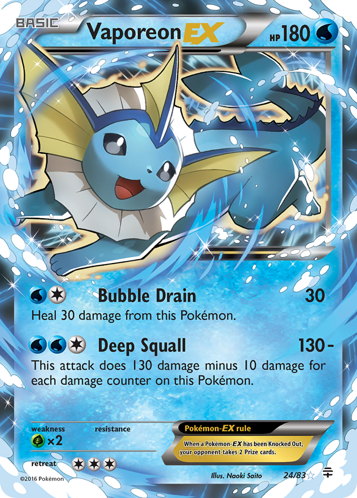 Vaporeon EX (24/83) [XY: Generations]