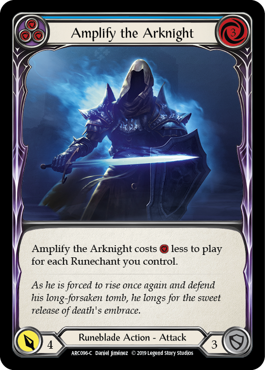 Amplify the Arknight (Blue) [ARC096-C] (Arcane Rising)  1st Edition Rainbow Foil