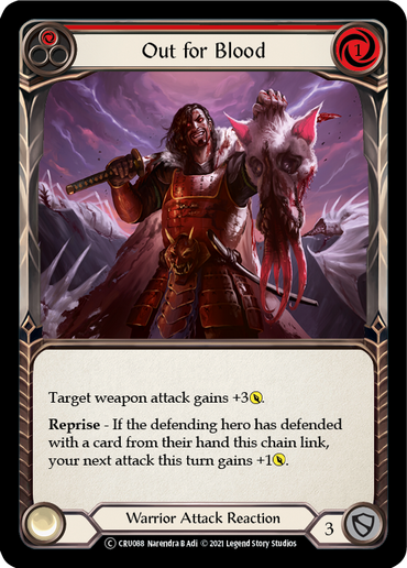 Out for Blood (Red) [U-CRU088] (Crucible of War Unlimited)  Unlimited Rainbow Foil